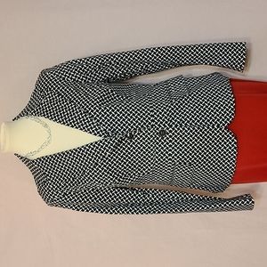 New York & Company Black and White Pattern Blazer